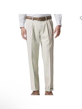 Axist- Mens Relaxed Fit Pleated Front Cuffed Khaki Pant.